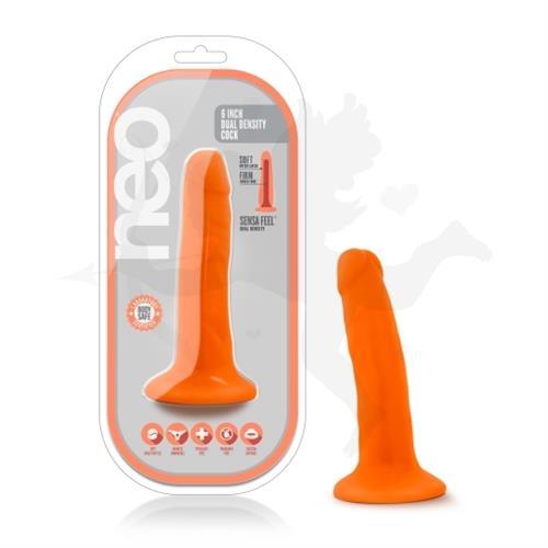 Dildo 6 con base de sopapa naranja